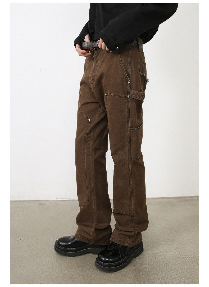 Japanese Brand American retro men's ins trendy loose workwear jeans Size US 33 - 5 Thumbnail