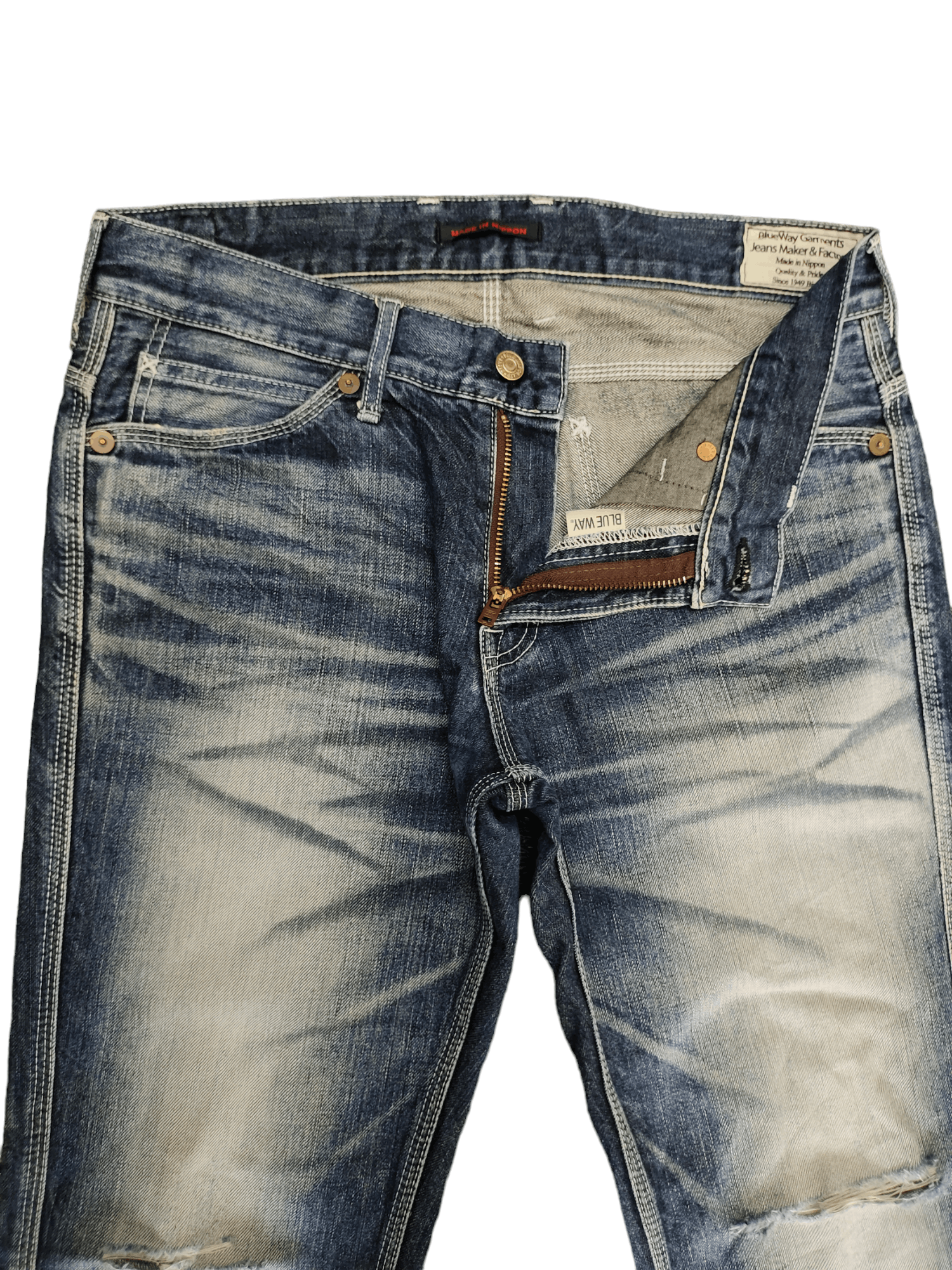 Kapital Flare Jeans Blue Way Clawmark Distress Faded Denim Bootcut Size US 32 / EU 48 - 10 Thumbnail