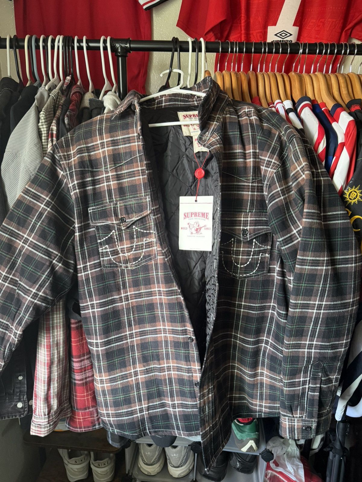 Supreme × True Religion SUPREME/TRUE RELIGION QUILTED LINED PLAID