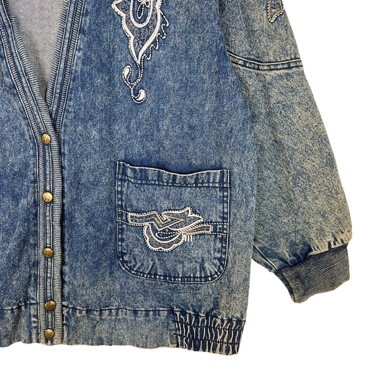 Indigo × Japanese Brand 🔥 1970s INDIGO EMBROIDERY CARDIGAN JACKET Size US M / EU 48-50 / 2 - 4 Thumbnail