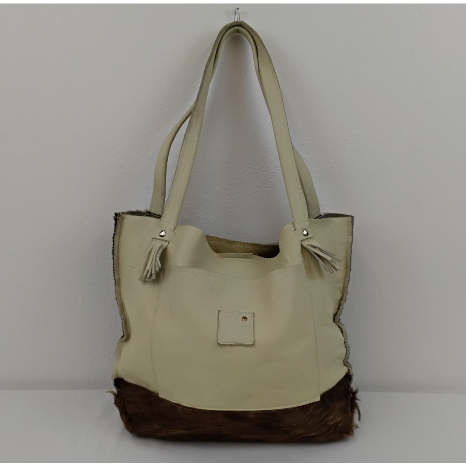 Other Two Fillies Antelope Hide Classic Tote Bag White/Brown Hair Size ONE SIZE - 2 Thumbnail