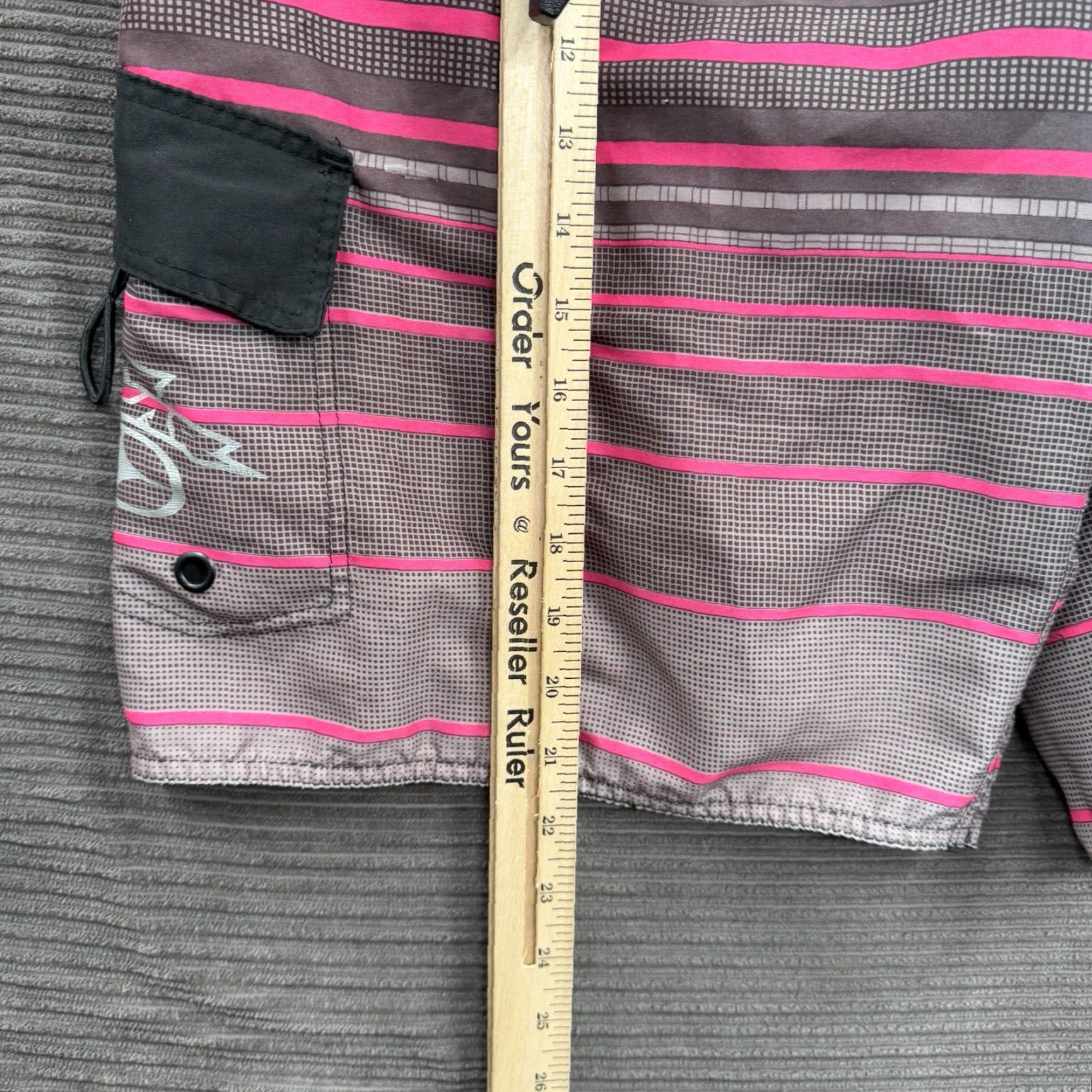 No Fear No Fear Board Shorts Men L Multicolor Striped Drawstring Beach Weekend Vacation Size US 33 - 6 Thumbnail