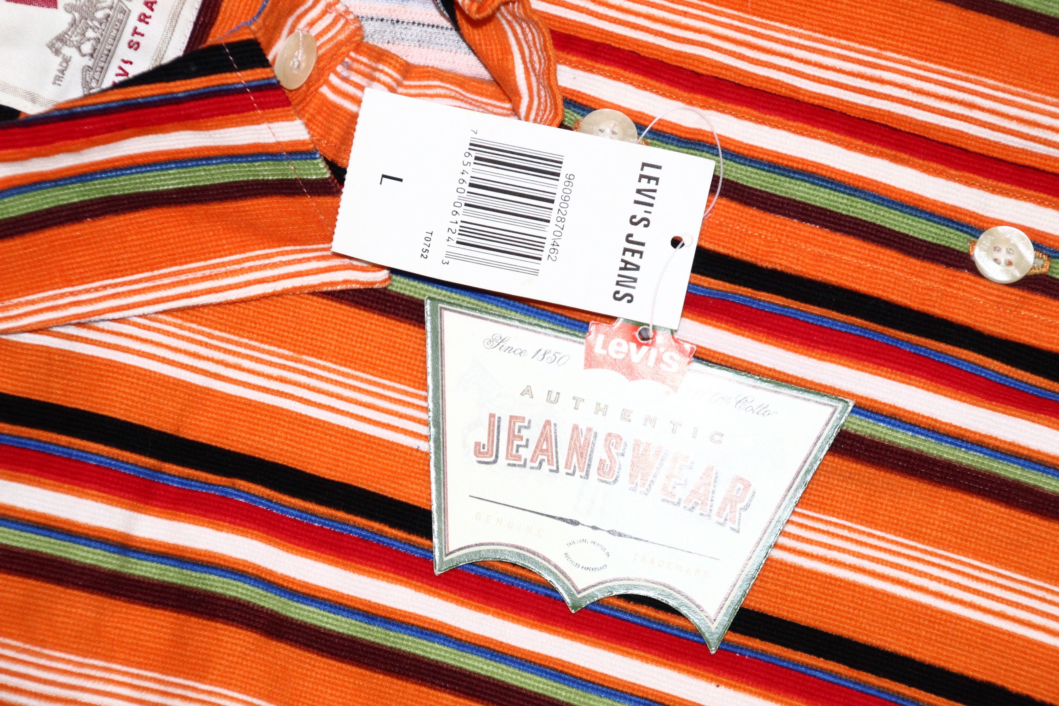 Levi's Vintage Clothing Levi's Red Tab Coloured Stripes Corduroy Western Shirt Size US L / EU 52-54 / 3 - 11 Thumbnail