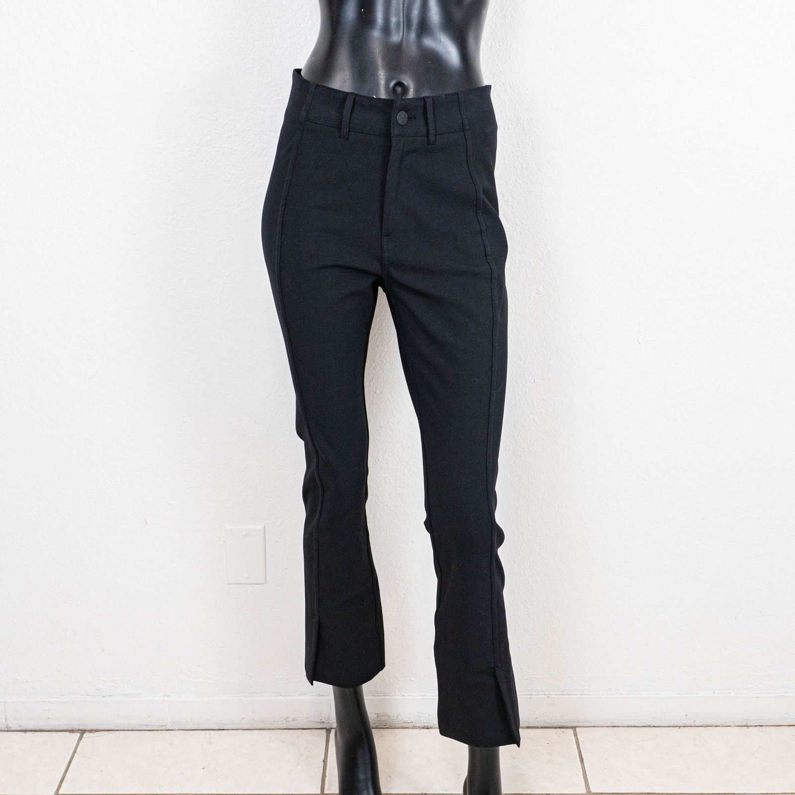 AYR AYR the Sizzle Split cuff stretch pants in black size 6 Size 28" / US 6 / IT 42 - 2 Thumbnail