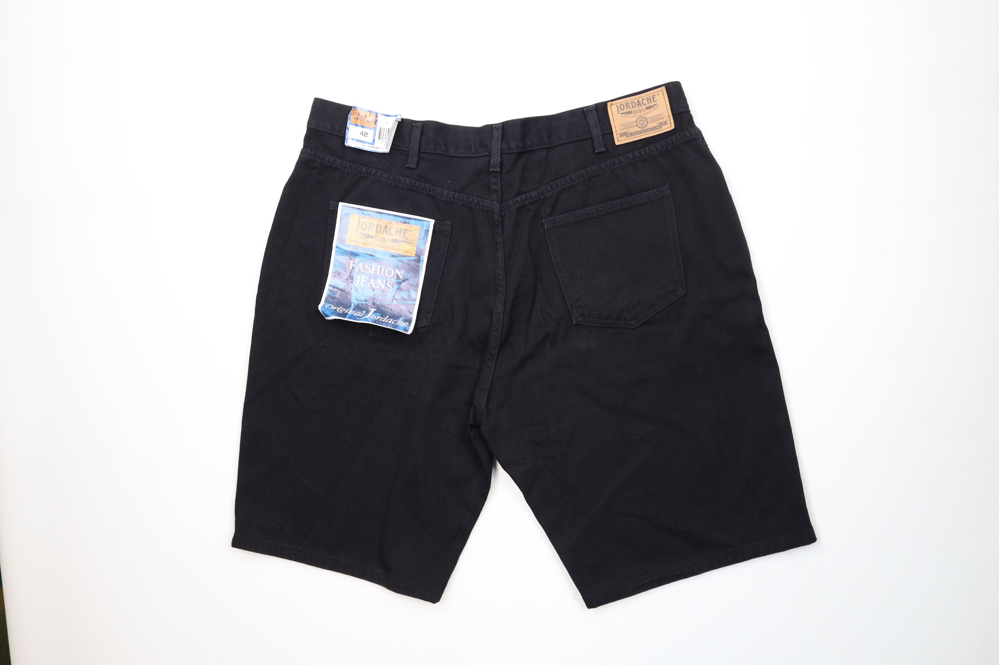 Vintage Deadstock Vintage 90s Streetwear Fit Denim Shorts Black Size US 40 / EU 56 - 11 Thumbnail
