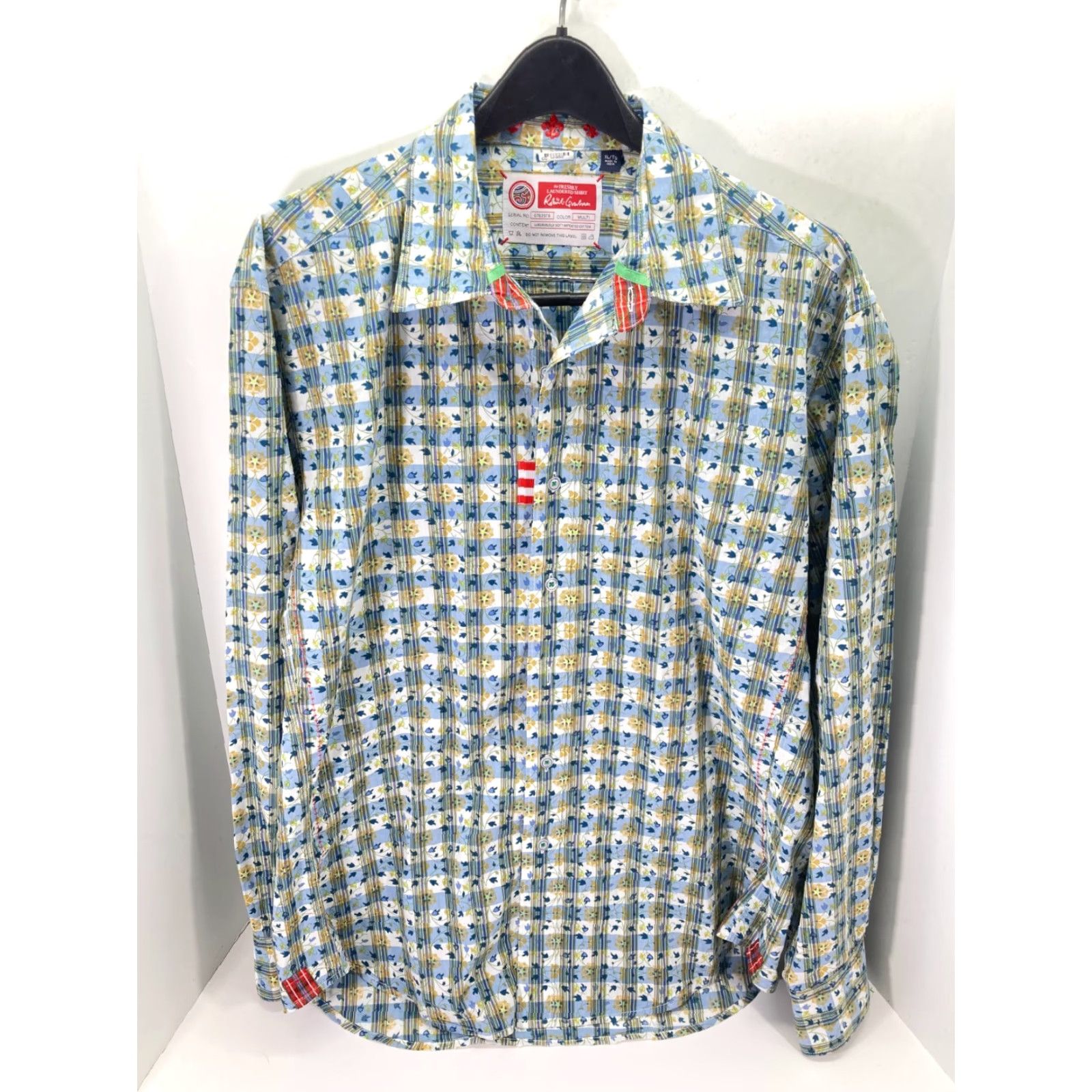 Robert Graham Robert Graham Button Up Shirt Mens XL Multicolor Floral Cotton Long Sleeve Size US XL / EU 56 / 4 - 2 Thumbnail
