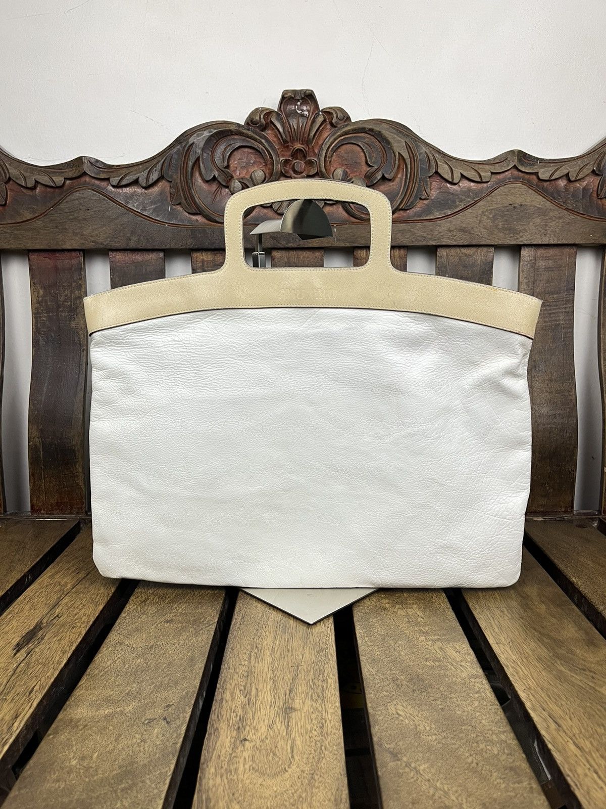 Vintage Miu Miu 1990s Calfskin Envelope Tote