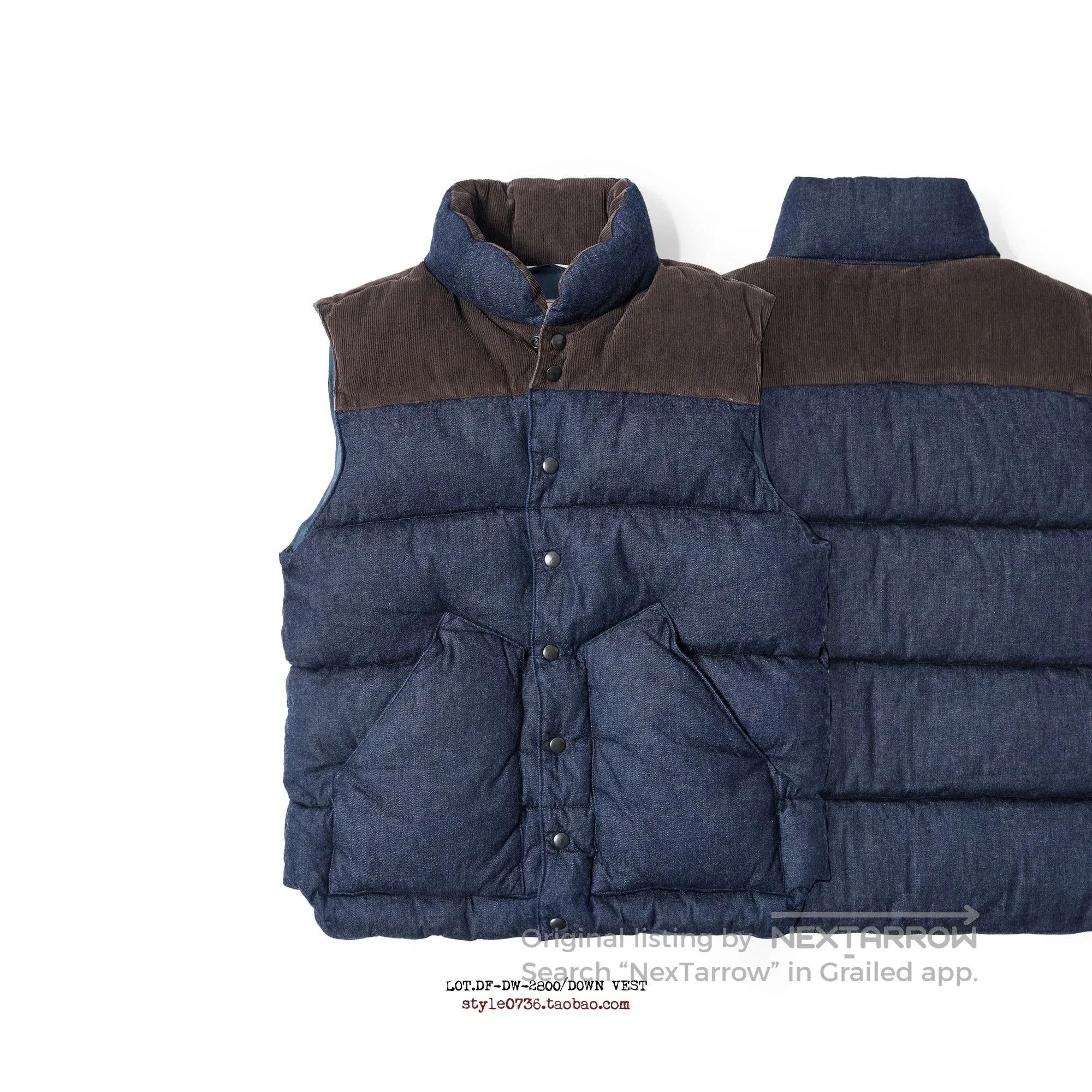 Japanese Brand Classic Denim Puffer Vest for Fall 2020. Size US S / EU 44-46 / 1 - 1 Thumbnail