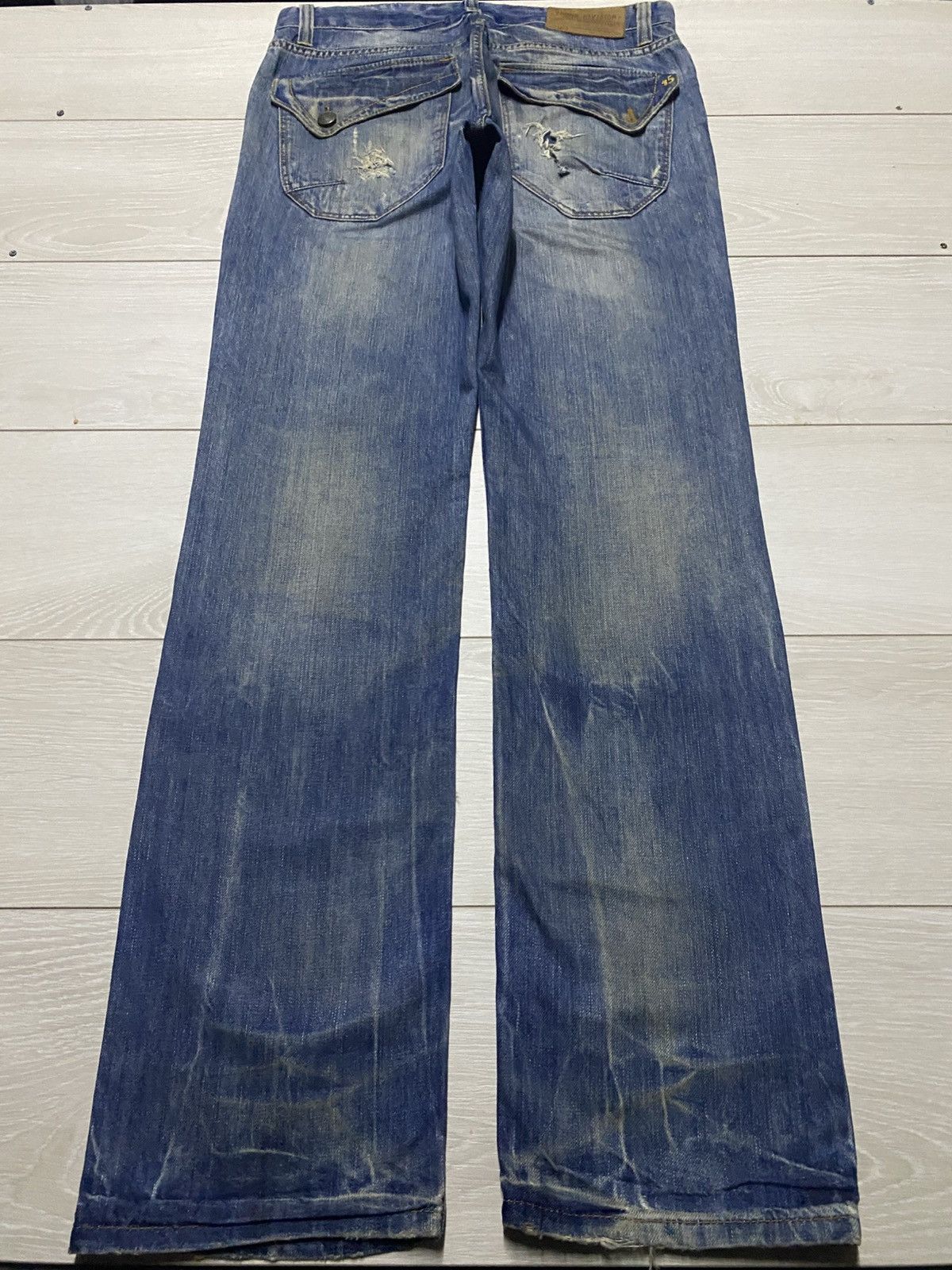 Rhude × Zara Vintage Zara Denim Mud Wash Distressed Loose Jeans Size US 34 / EU 50 - 2 Thumbnail