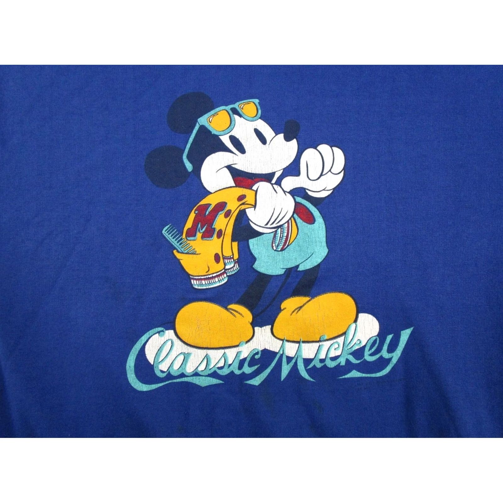 Disney VTG Mickey Mouse Beach Classic Pullover Crewneck Sweatshirt Disney Men L Blue 90s 80s Graphic Print Sports Hooded Size US L / EU 52-54 / 3 - 2 Thumbnail