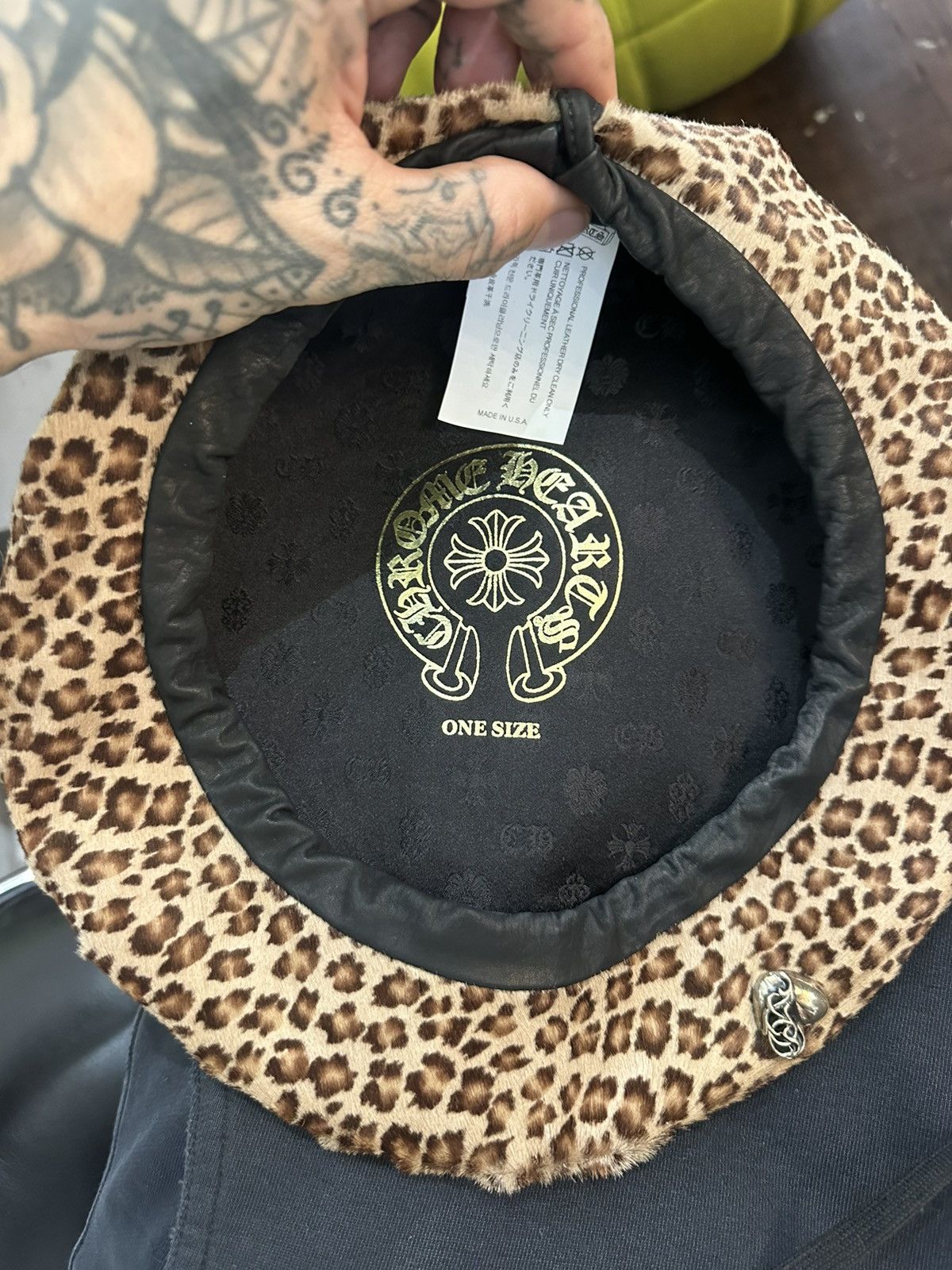 Chrome Hearts CHROME HEARTS LEOPARD PONY HAIR BERET PARIS HAT Size ONE SIZE - 5 Thumbnail