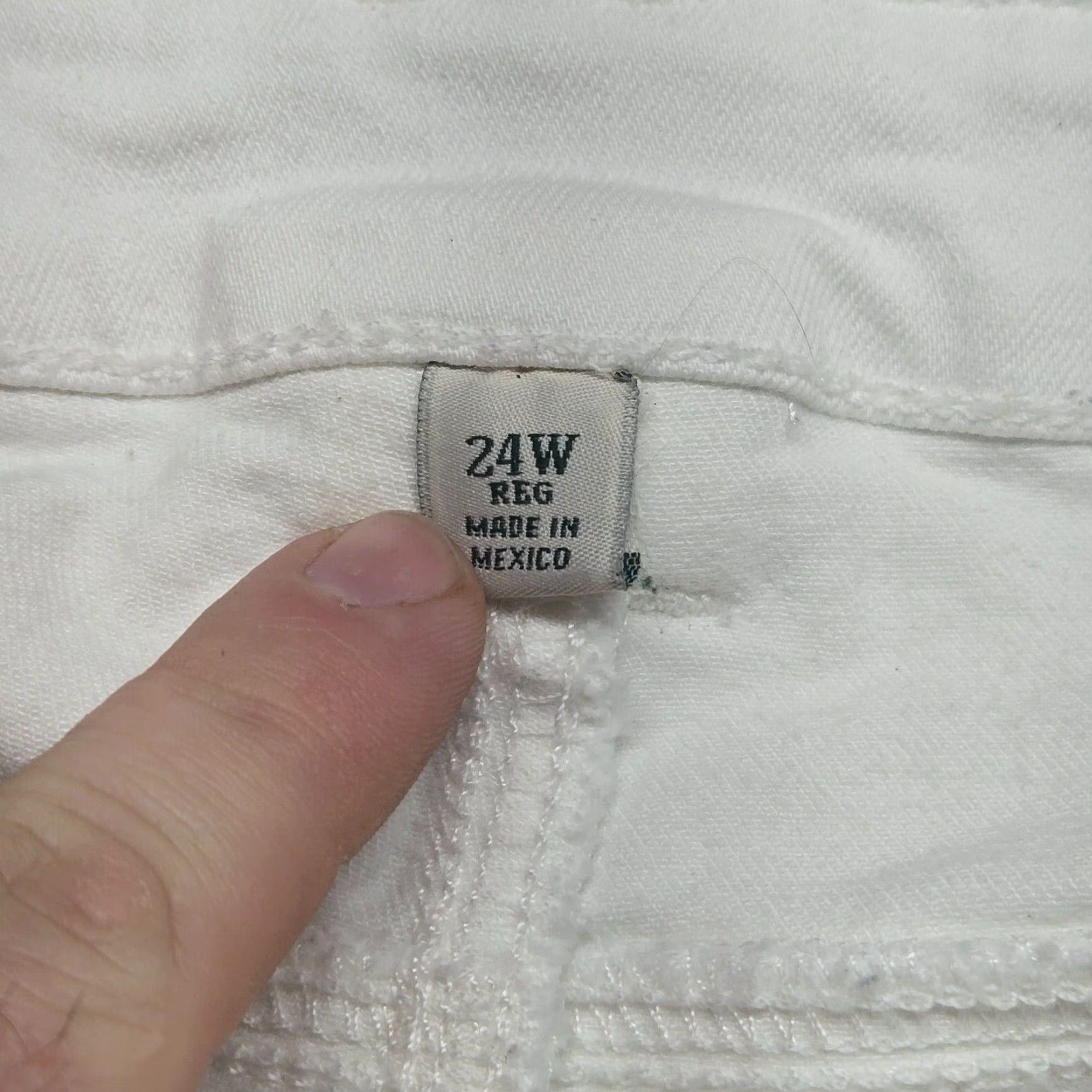 Vintage LL Bean Pants Solid White Straight Leg 100% Cotton Regular Casual Women's 24W Size 42" / US 20 - 3 Thumbnail