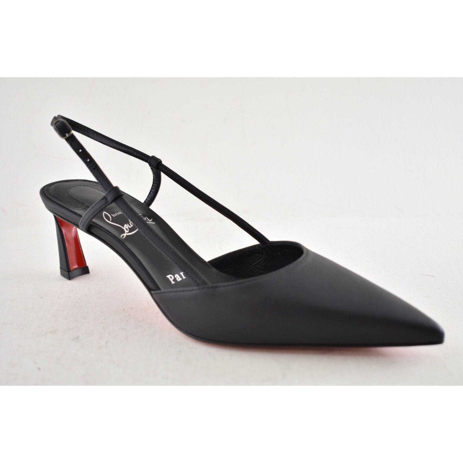 Christian Louboutin Christian Louboutin Condoroline 55 Black Leather Slingback Size US 7.5 / IT 37.5 - 5 Thumbnail
