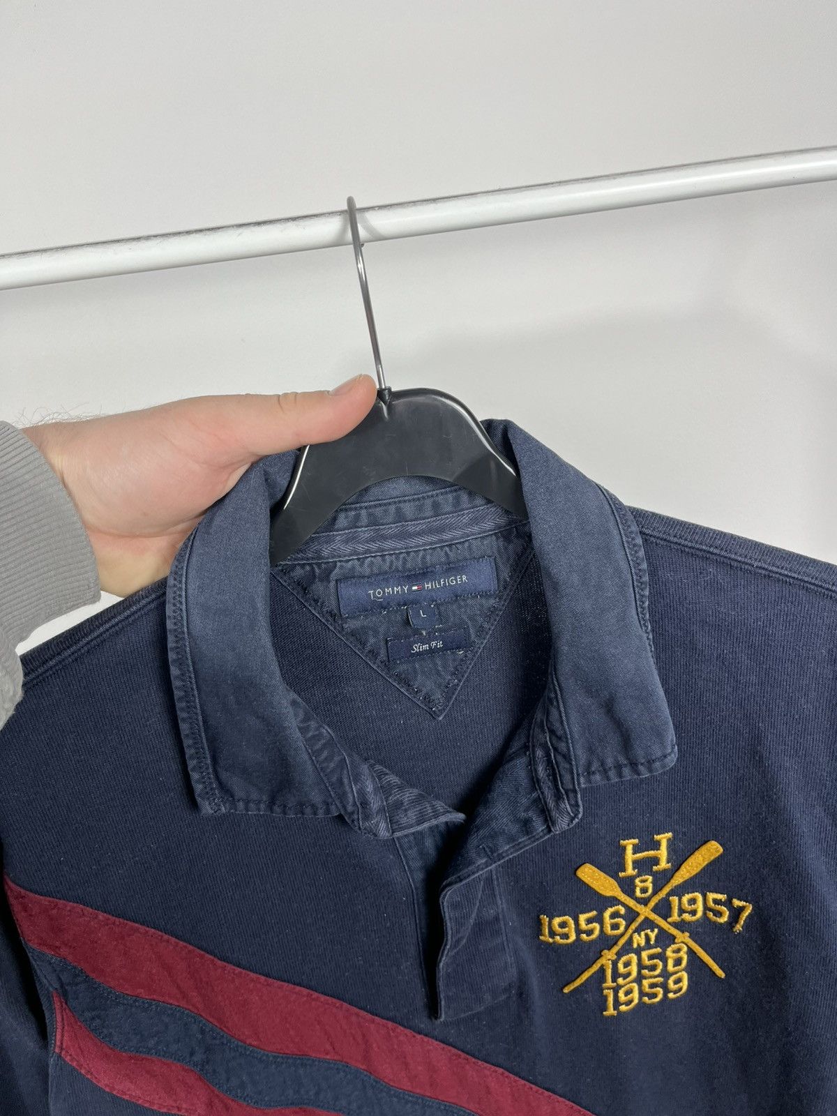 Tommy Hilfiger Tommy Hilfiger Long Sleeve Polo Rugby Shirt Embroidered L Size US L / EU 52-54 / 3 - 4 Thumbnail