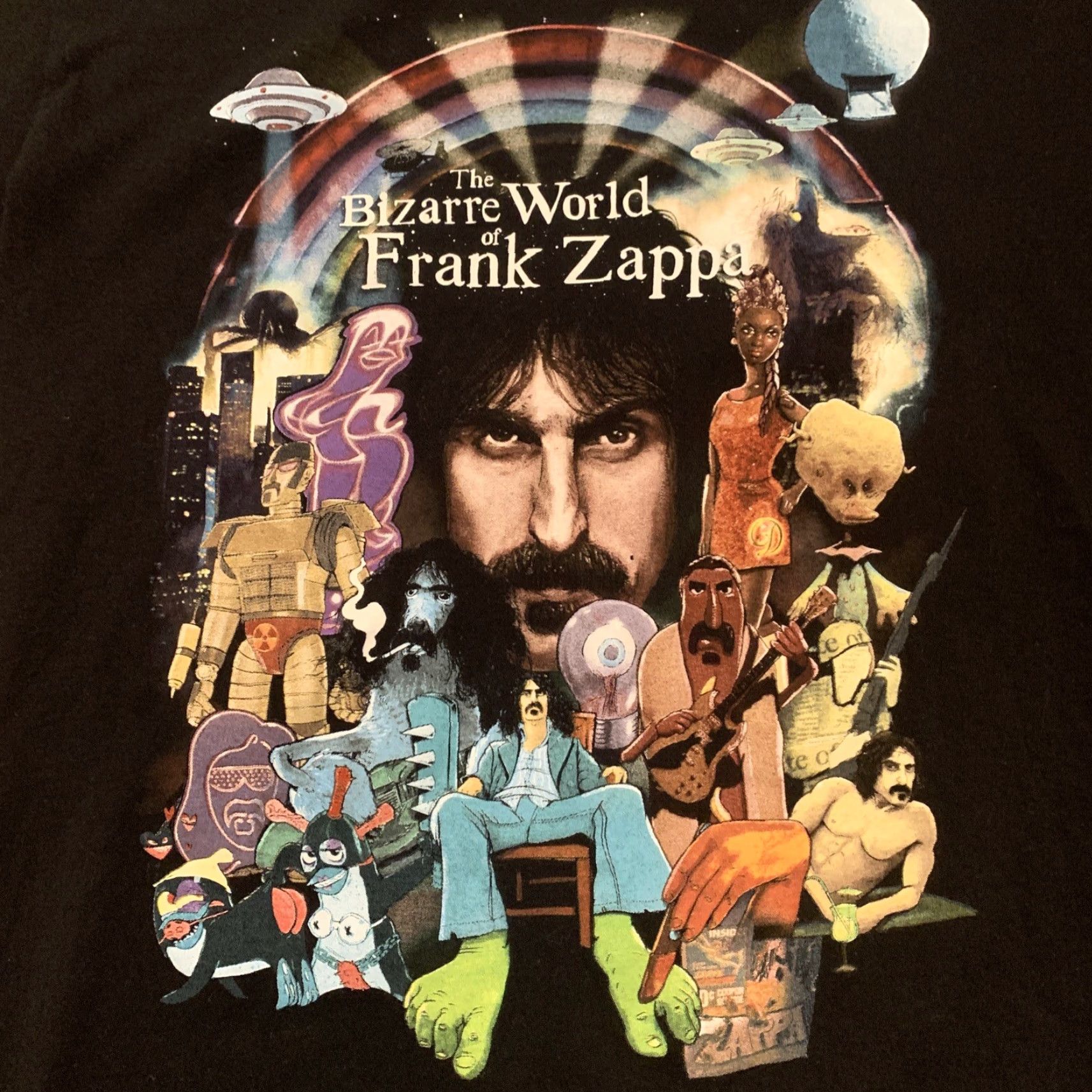Vintage FRANK ZAPPA Graphic T-Shirt The Bizarre World Size L Black Music Mens Size US L / EU 52-54 / 3 - 2 Thumbnail