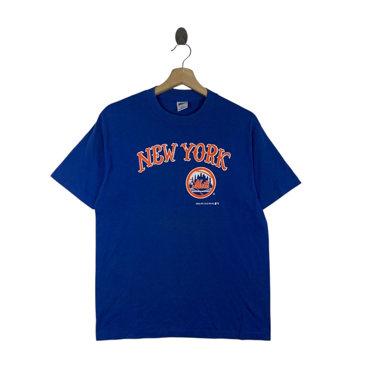 MLB Vintage 1987 MLB NEW YORK METS Baseball Trench Tee Shirt Top Size US S / EU 44-46 / 1 - 1 Thumbnail