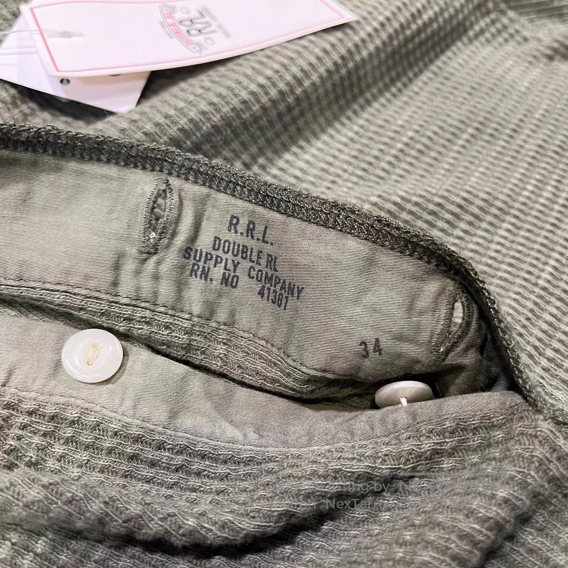 RRL Ralph Lauren olive green long sleeve henley shirt. Size US S / EU 44-46 / 1 - 6 Thumbnail