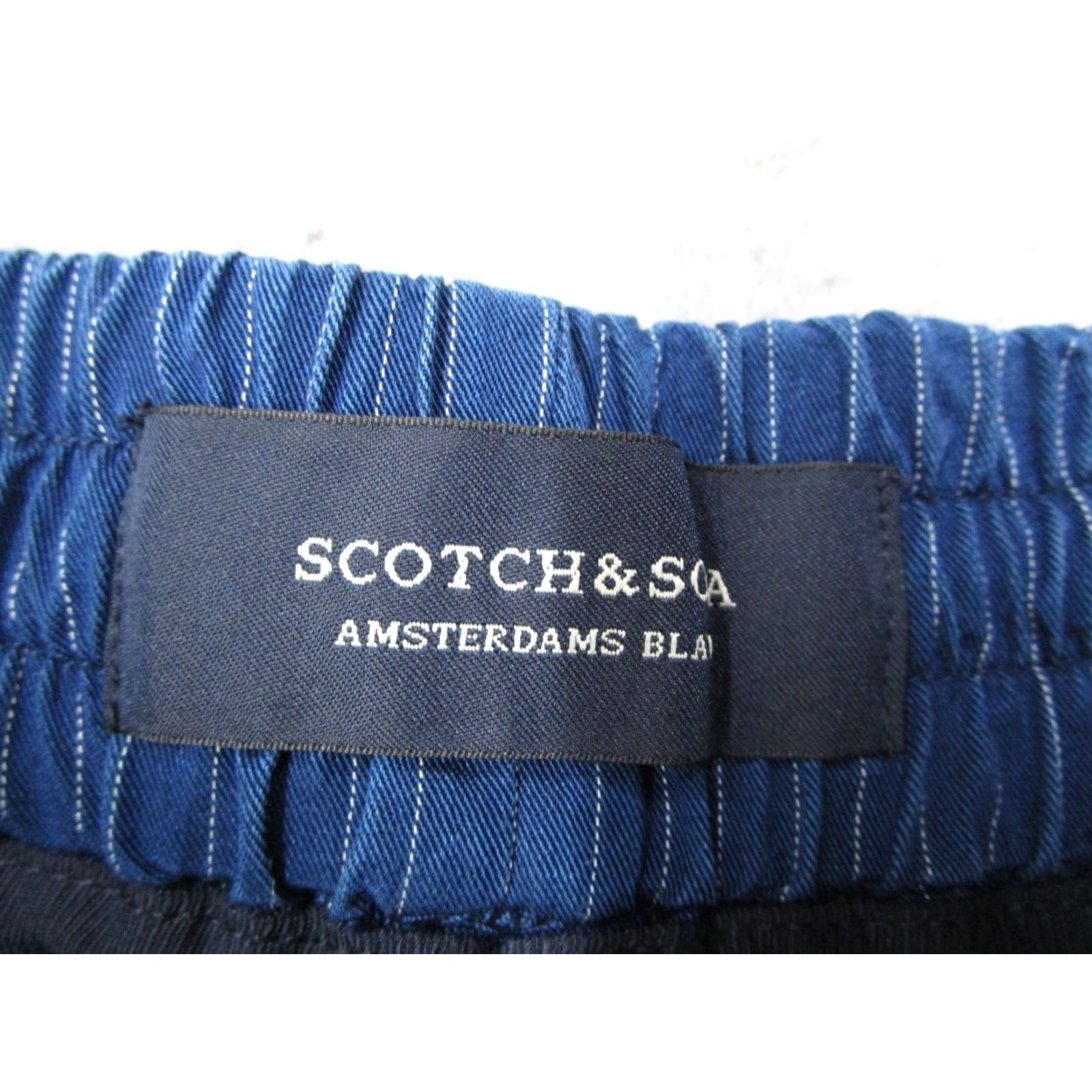 Scotch & Soda SCOTCH & SODA Shorts Mens Small Blue Indigo Tencel 6" Casual Travel Beach Bohemian City Skater — Drawstring Pockets 6 in Inseam Logo | Regular Fit Size US 29 - 2 Thumbnail