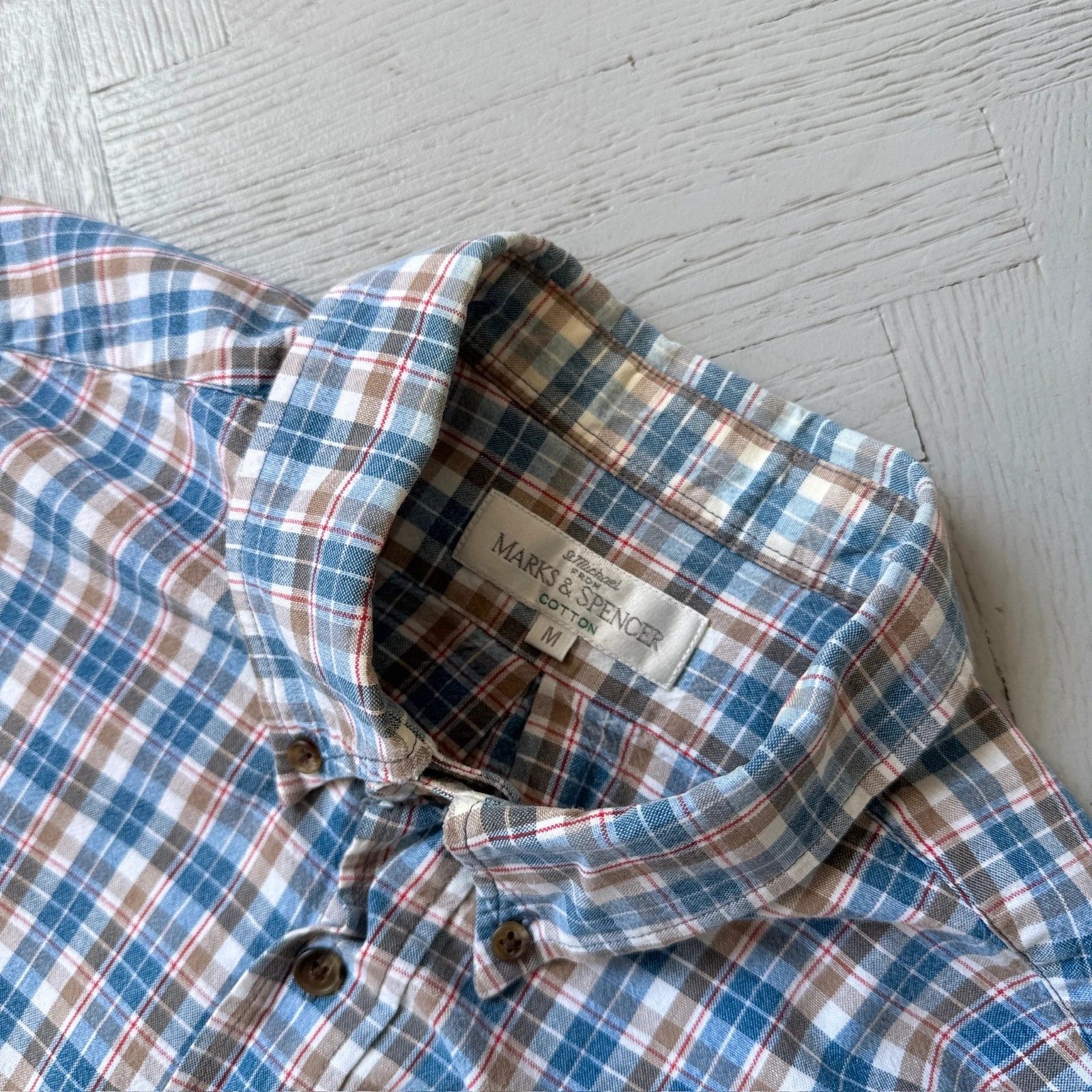 Vintage Vintage St Michael Preppy Button Up Cotton Oxford Shirt Size US M / EU 48-50 / 2 - 6 Thumbnail