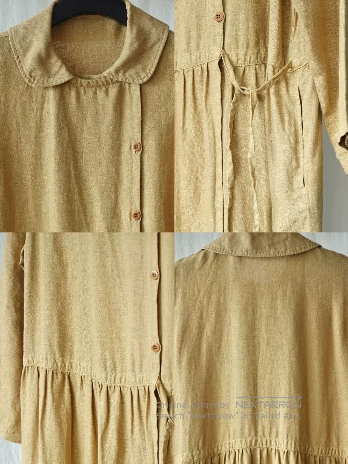 Japanese Brand Bisque Long Linen Robe Dress. Size M / US 6-8 / IT 42-44 - 6 Thumbnail