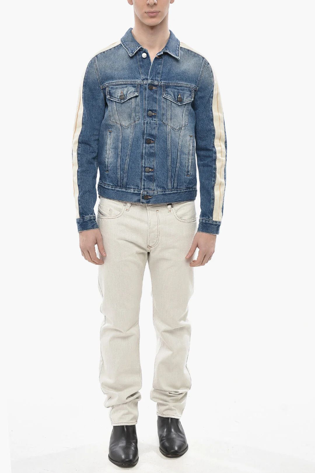 Palm Angels og1mm0326 Denim Jacket in Light Blue Size US XXS / EU 40 - 4 Thumbnail
