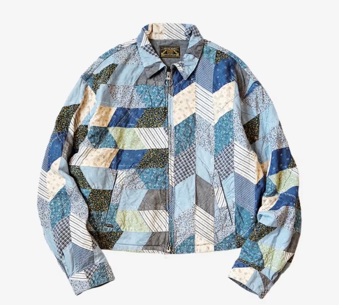Kapital Kapital Yabane Cropped Quilted Patchwork Cotton Linen Jacket Size US L / EU 52-54 / 3 - 1 Thumbnail