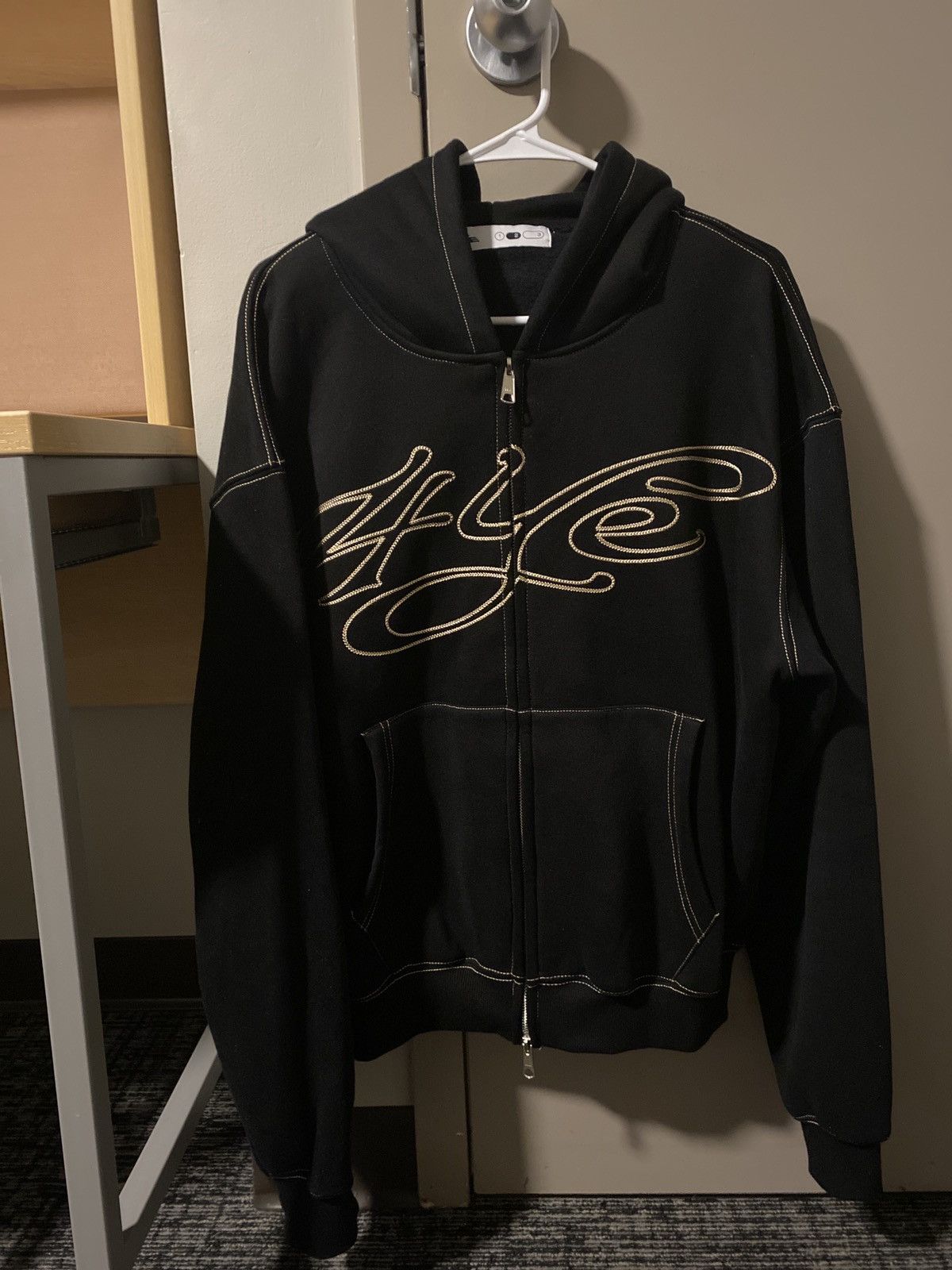 4YE Black Signature Logo Hoodie