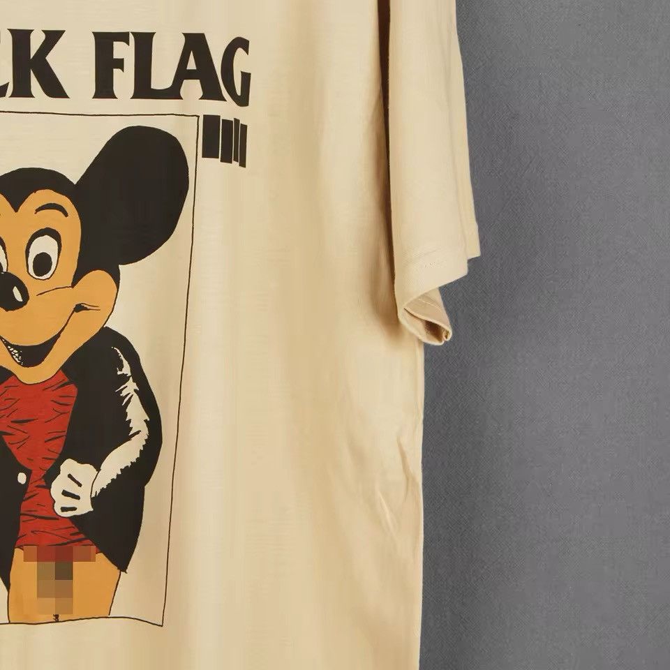 Japanese Brand × Vintage Black Flag Mickey Graphic Printed Cotton Tshirt Size US XL / EU 56 / 4 - 2 Thumbnail