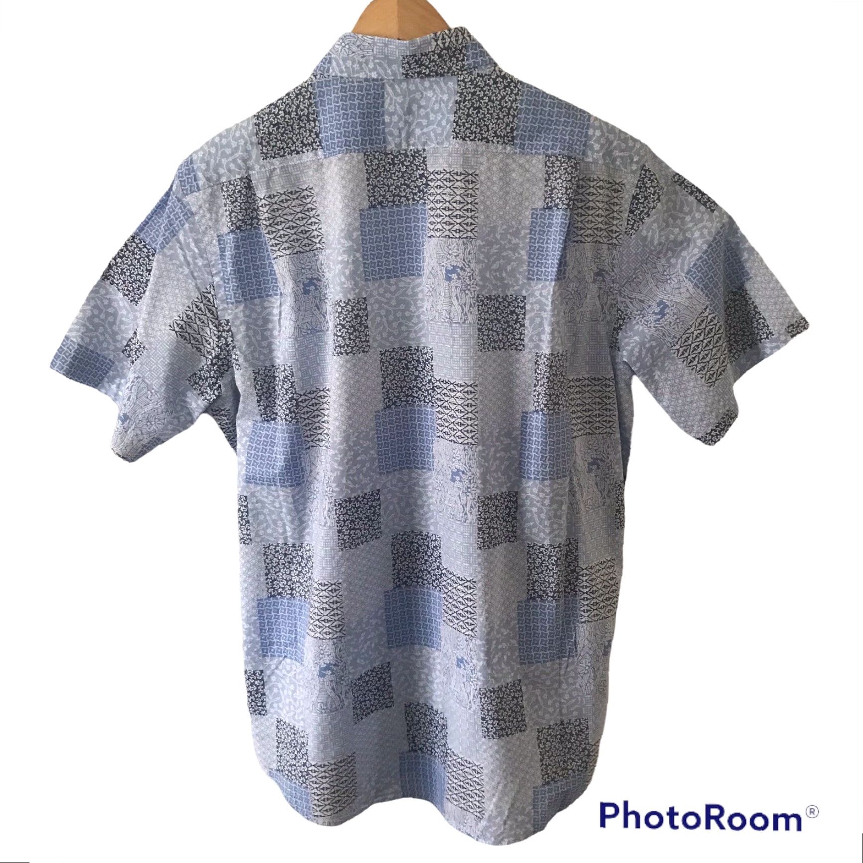 Cremieux CREMIEUX Shirt Classics Mens Sz Large Patchwork Print Button Front Blue Size US L / EU 52-54 / 3 - 4 Thumbnail