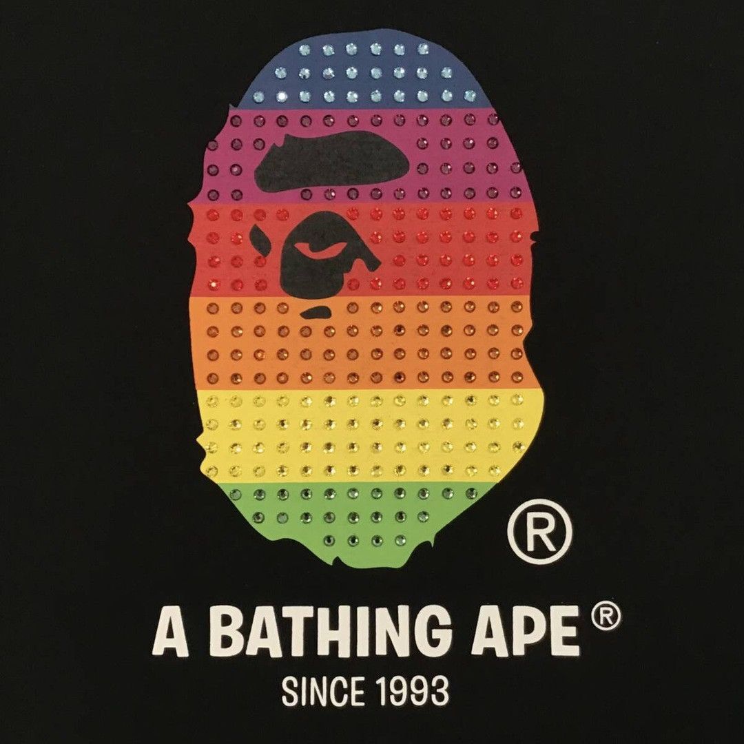 Bape × Swarovski BAPE Rainbow Swarovski APE HEAD logo T-shirt a bathing ape Size US M / EU 48-50 / 2 - 3 Thumbnail