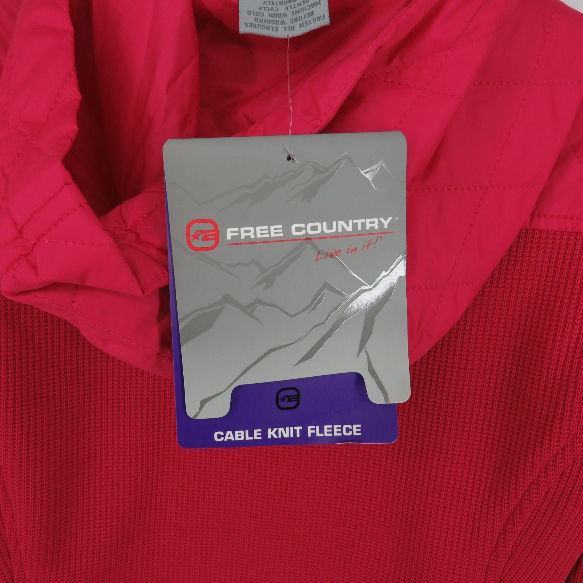 Other Free Country Small Women's Pink Cable Knit Fleece Jacket NWT Size S / US 4 / IT 40 - 6 Thumbnail