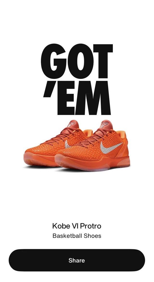 Nike Kobe 6 Total Orange Size US 11 / EU 44 - 10 Thumbnail