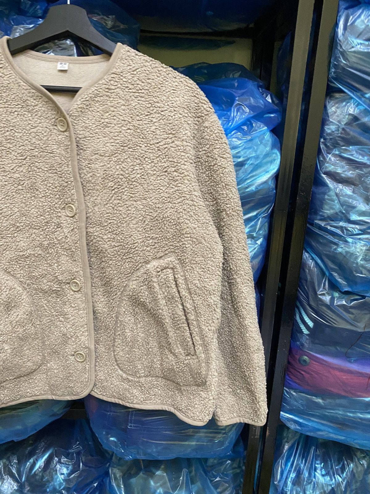 Uniqlo Fleece Button Cardigan Jacket – Beige Sherpa