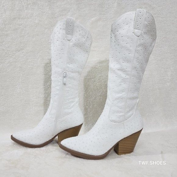 Other Wild One Glamour White / Faux Pearl Stone Glam Country Weste Size US 6 / IT 36 - 8 Thumbnail