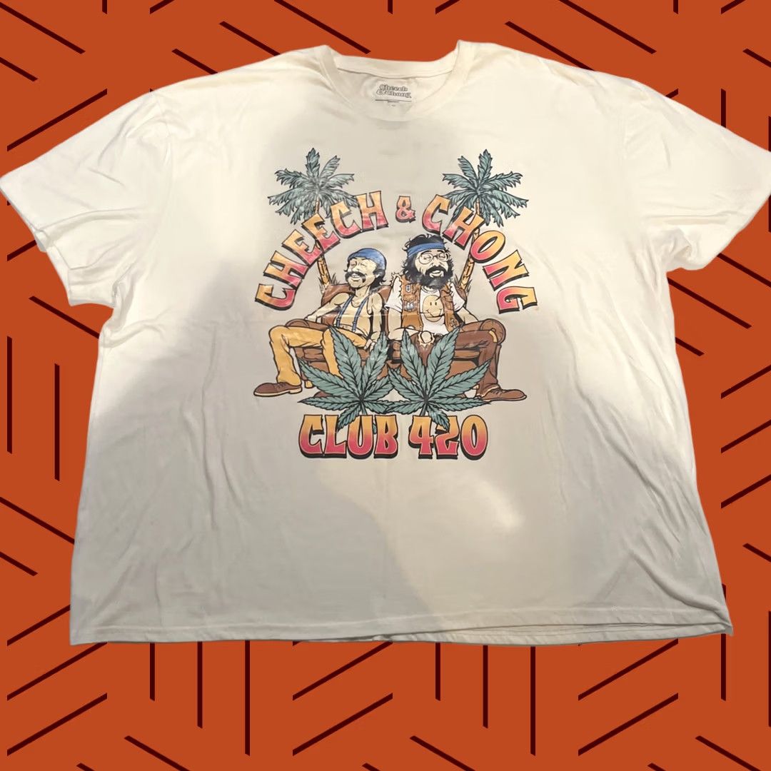 Vintage VINTAGE Cheech & Chong Shirt 5XL Beige Short Sleeve Crew Neck Logo Graphic Tee Men 70’s Weed Caricatures Limited Edition Size US XXL / EU 58 / 5 - 1 Thumbnail