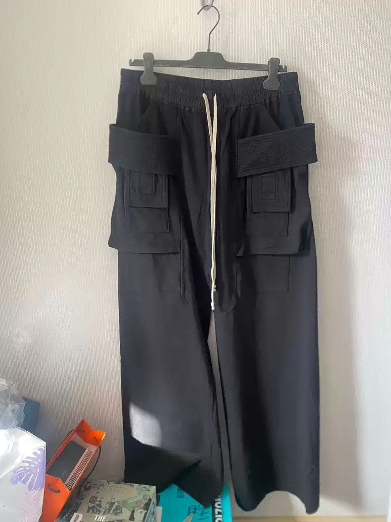 Rick Owens Rick owens drkshdw Black Wide Leg Double Ring cargo Pants Size US 34 / EU 50 - 1 Thumbnail