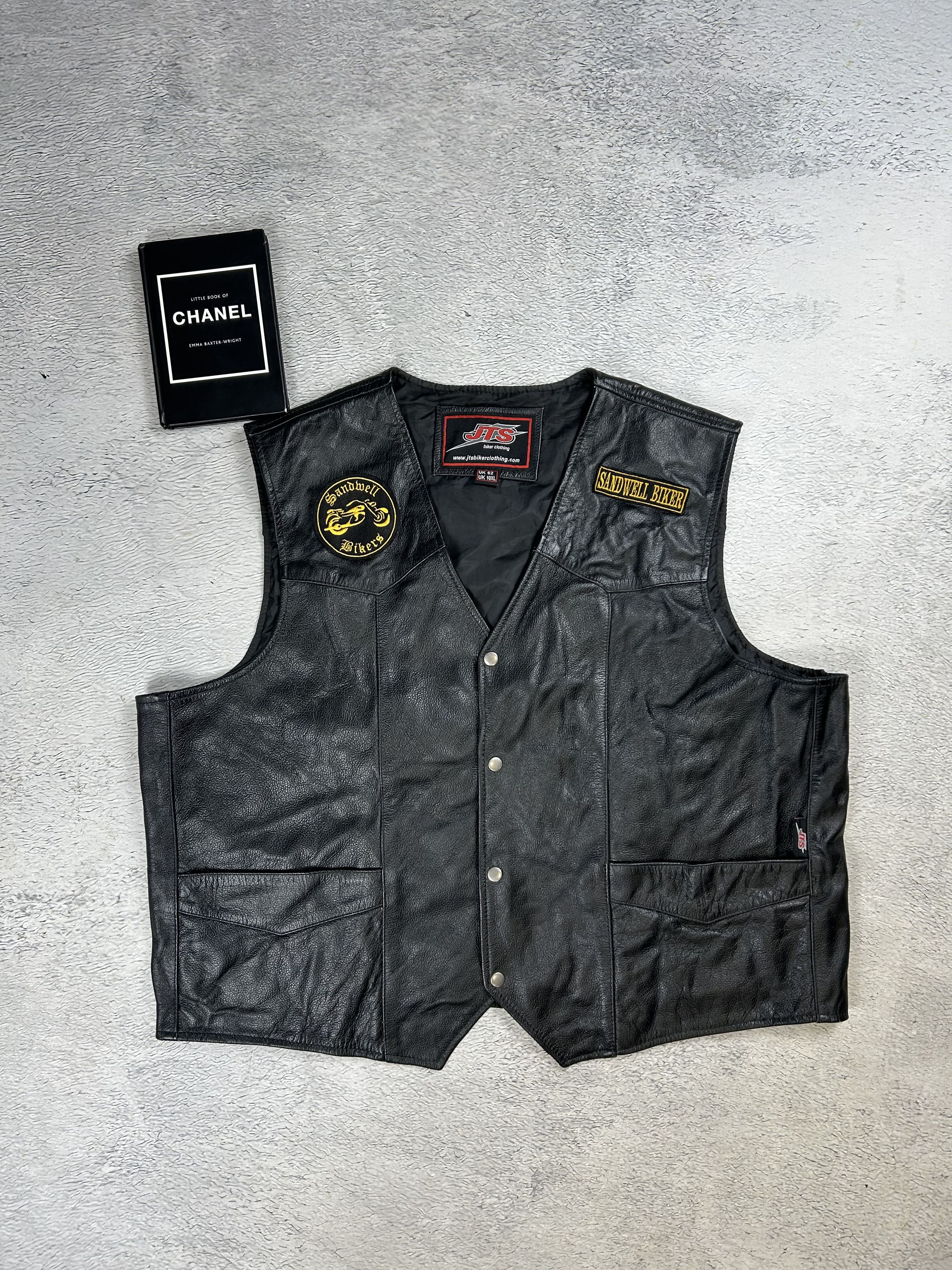 Genuine Leather × Vintage JTS Sandwell Biker Vintage Leather Vests Racing Streetwear Size US XXL / EU 58 / 5 - 10 Thumbnail