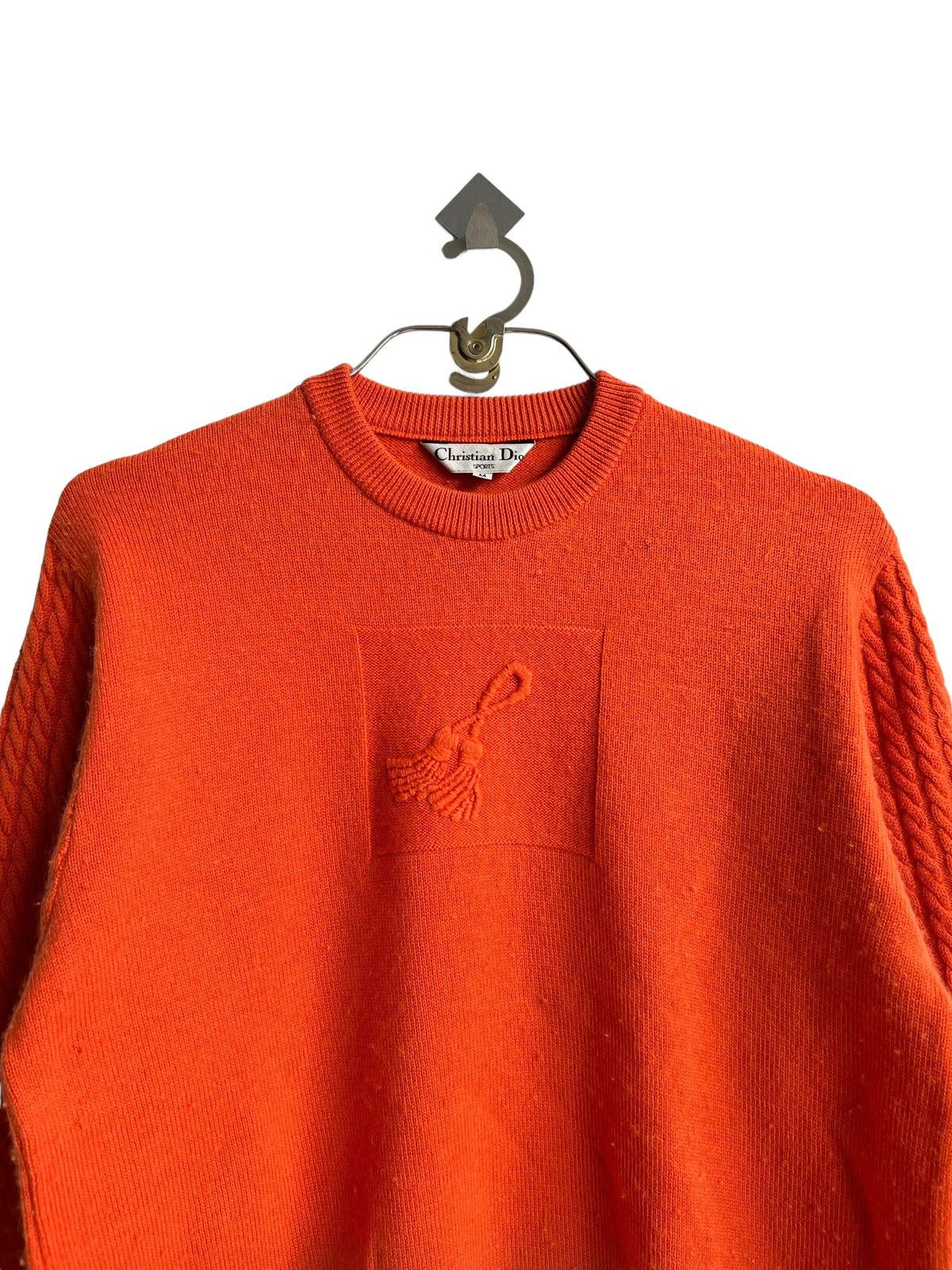 Christian Dior Monsieur 1980s Christian Dior 🇮🇹 Orange Hybrid Knit Sleeve Sweater Size US M / EU 48-50 / 2 - 1 Thumbnail