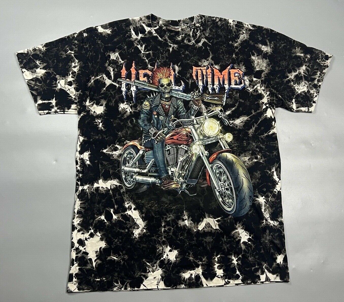 Vintage vintage retro "Hell Time" biker men's t-shirt Size US XXL / EU 58 / 5 - 1 Thumbnail