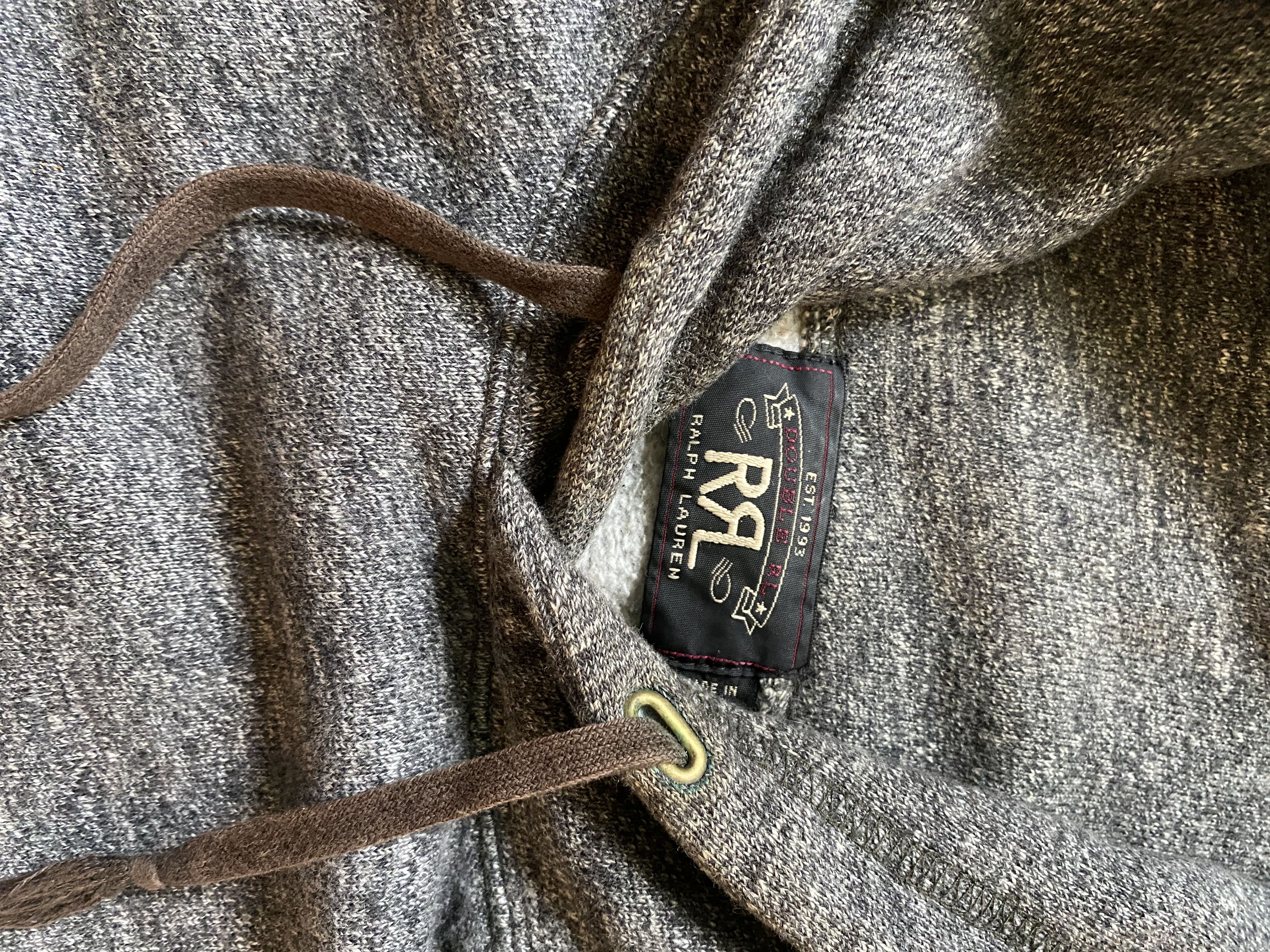RRL Ralph Lauren RRL Heathered Gray Heavyweight Cotton Hoodie Size US M / EU 48-50 / 2 - 6 Thumbnail