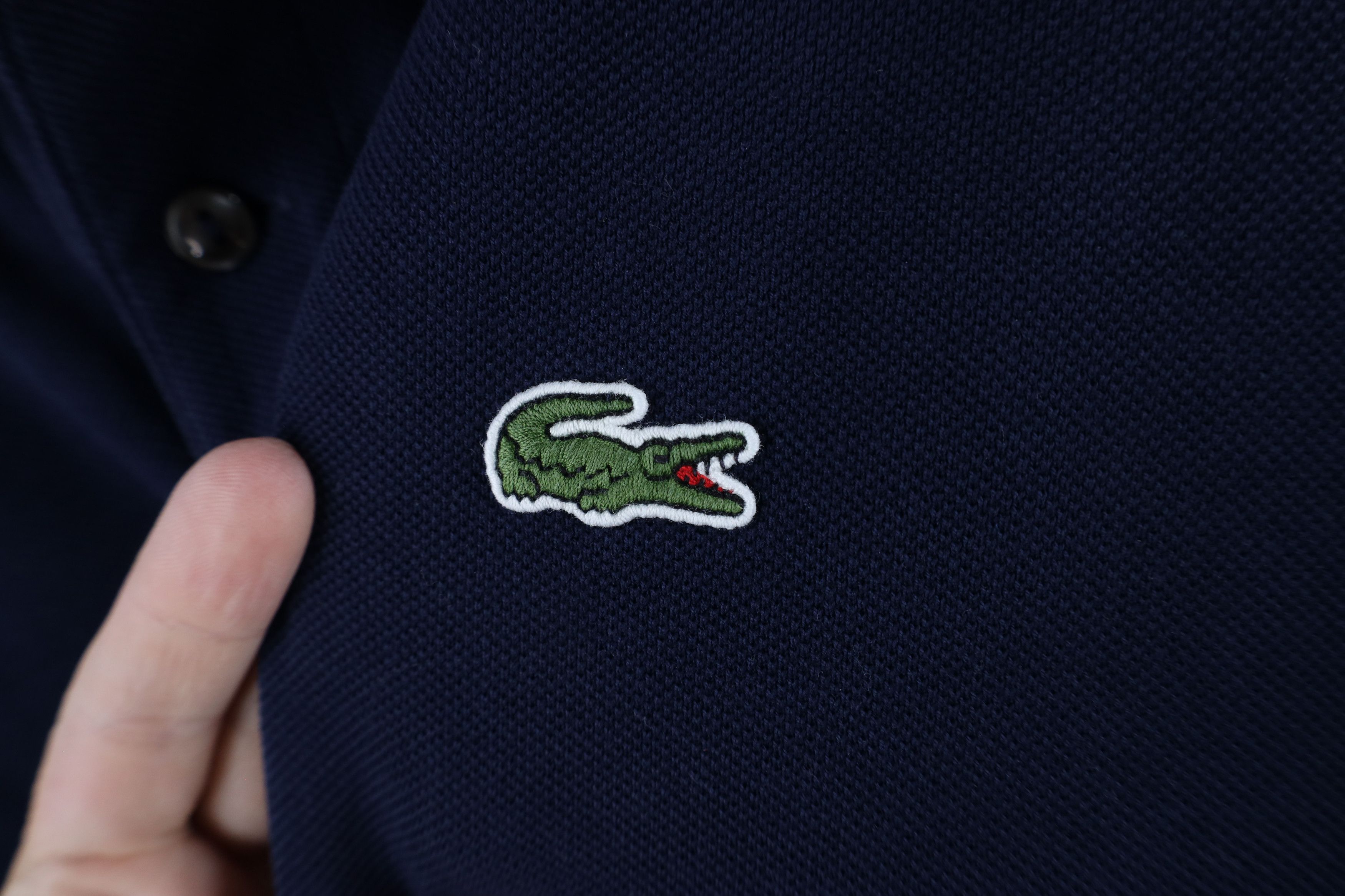 Lacoste × Vintage Lacoste Fit Croc Logo Pique Cotton Collared Polo Shirt Navy Size US XXL / EU 58 / 5 - 4 Thumbnail