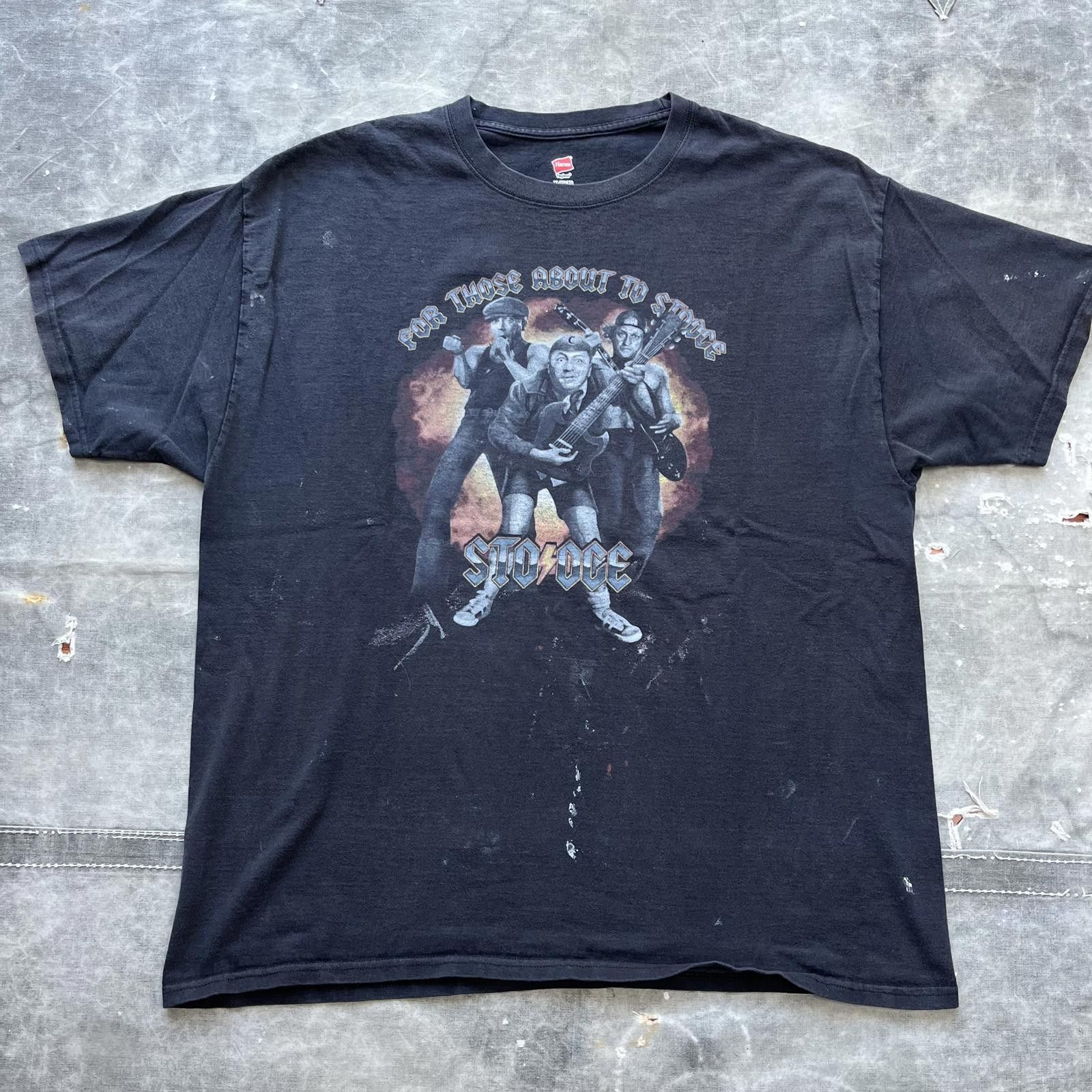 Band Tees × KISS × Vintage Vintage Y2K Distressed Three Stooges KISS Band Funny Shirt Size US XL / EU 56 / 4 - 1 Thumbnail