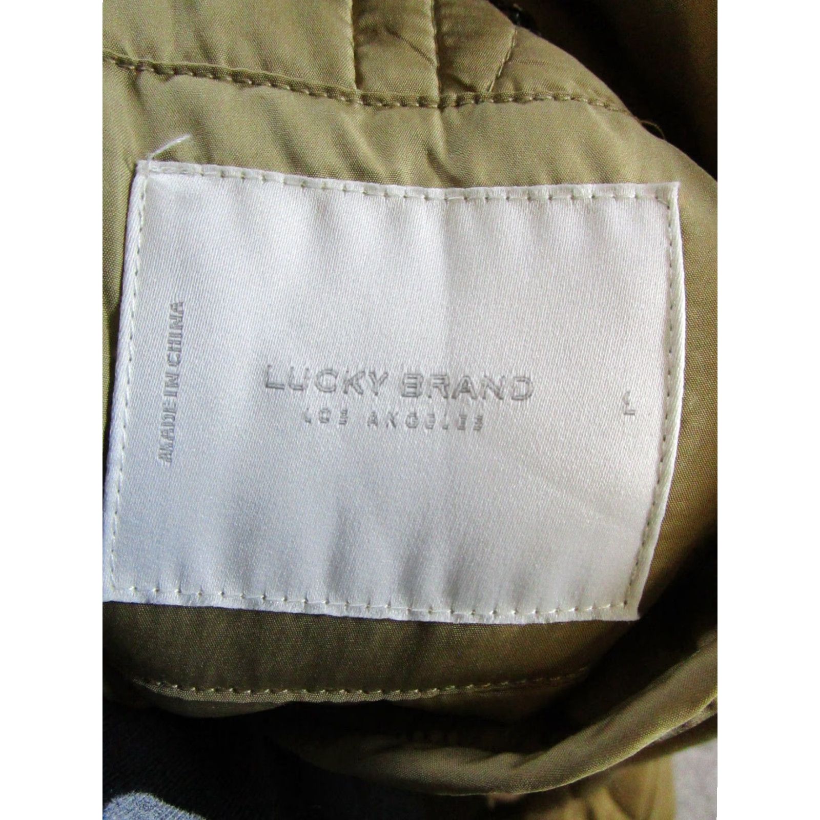 Lucky Brand Lucky Brand Jacket Womens Large Beige Quilted Insulated Puffer Size L / US 10 / IT 46 - 3 Thumbnail