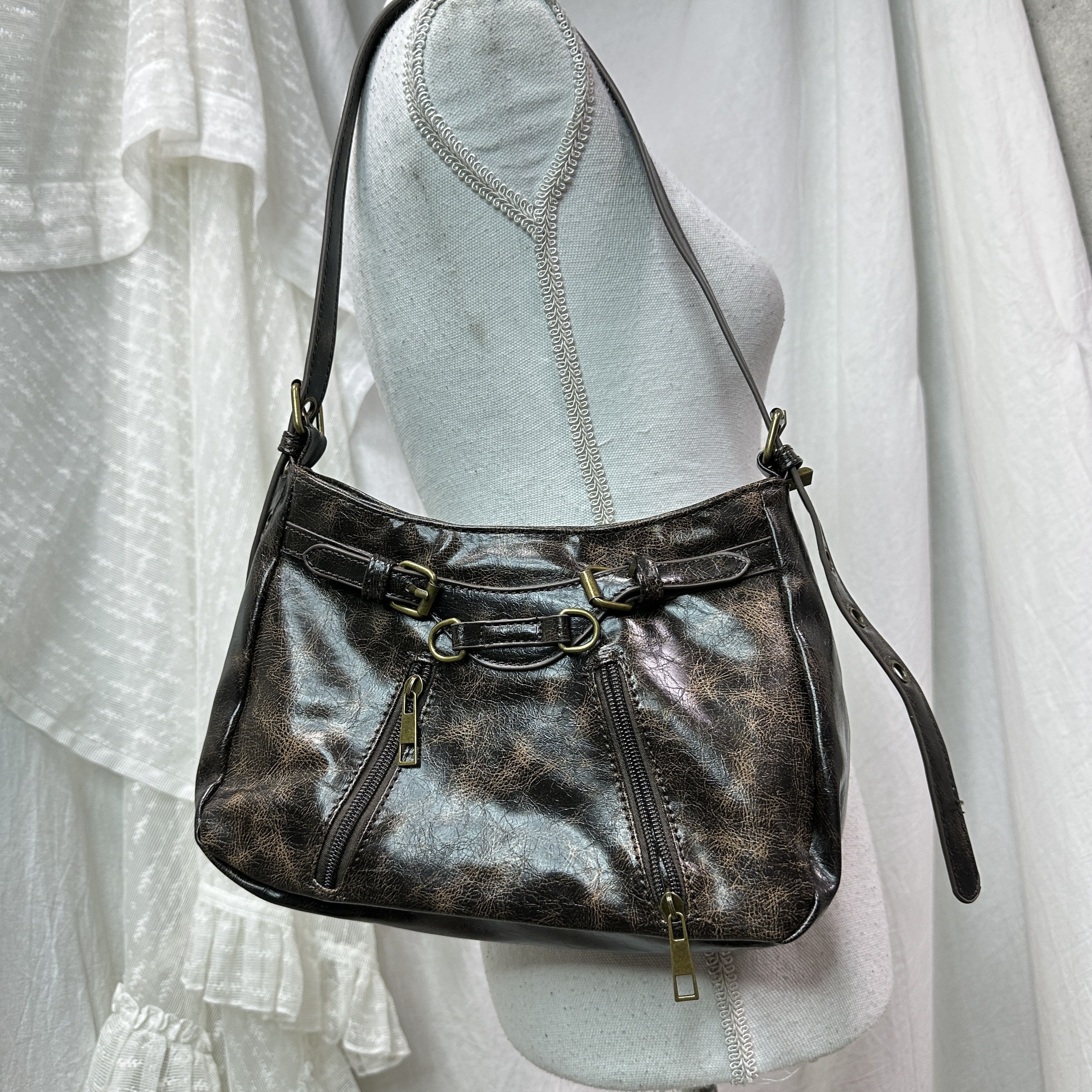 Vintage Vintage Avant Garde Grunge Washed Shoulder Bag Y2K Size ONE SIZE - 5 Thumbnail