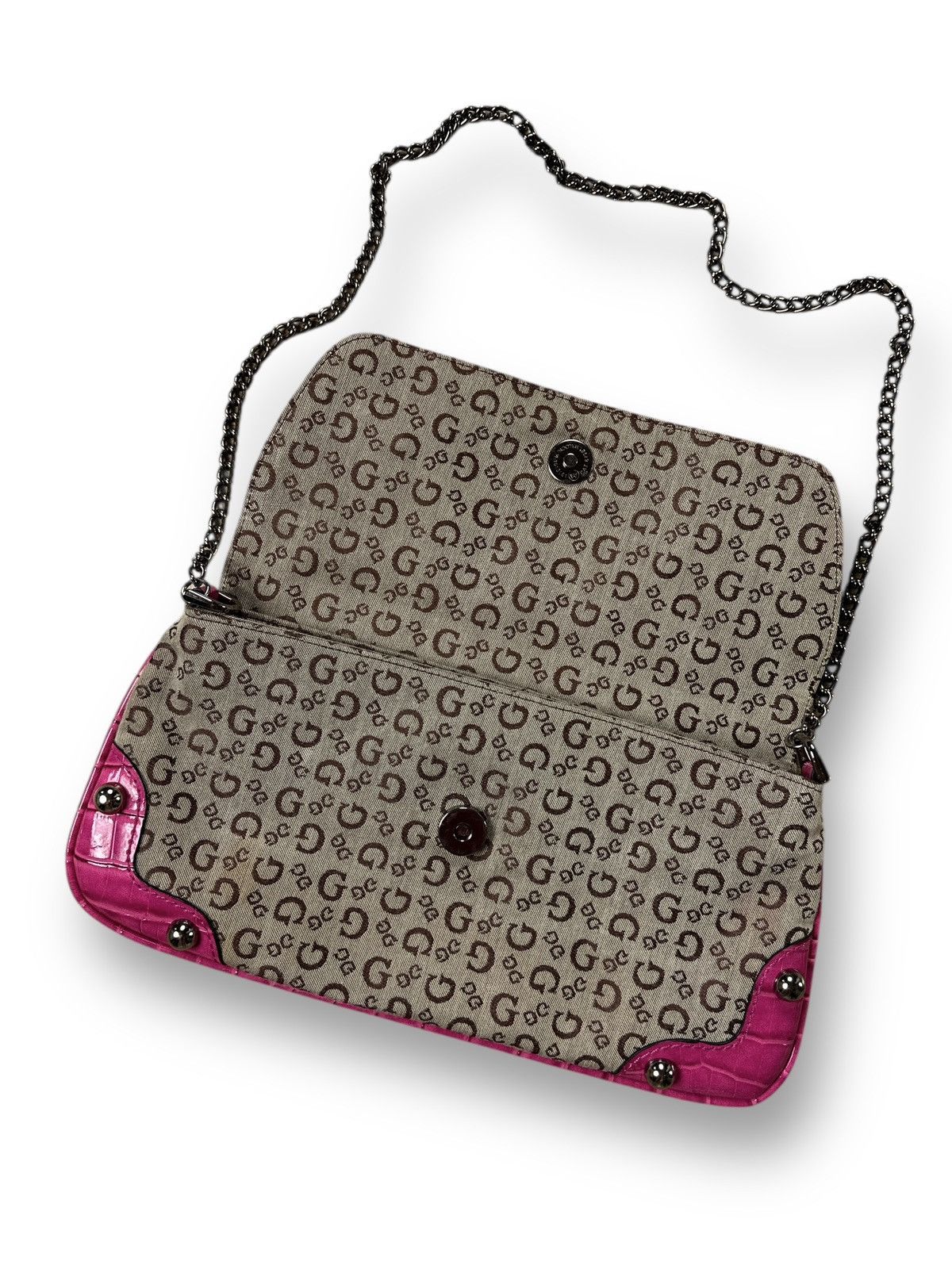Guess Vintage Y2K Guess Monogram Retro Avant Garde Shoulder Bag Size ONE SIZE - 9 Thumbnail
