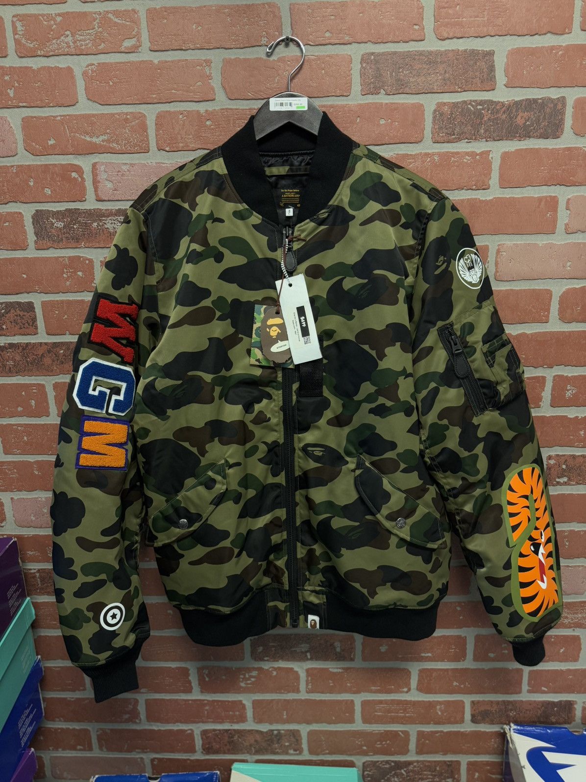 Bape Bape Camo Jacket MA-1 Shark Green Camo (NEW) Size US XXL / EU 58 / 5 - 1 Thumbnail