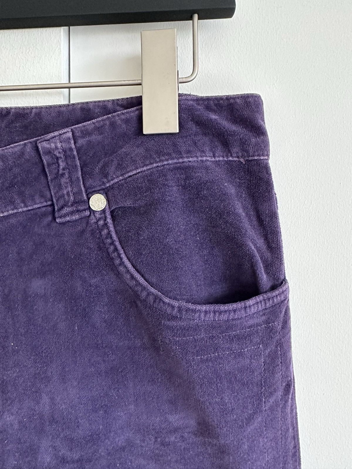 Versace Cotton Velvet Stretch Bootleg Jeans Size 30" / US 8 / IT 44 - 2 Thumbnail