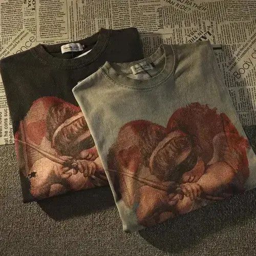 Designer × Japanese Brand T-shirt Love Cupid American loose couples all-match trend Size US L / EU 52-54 / 3 - 4 Thumbnail