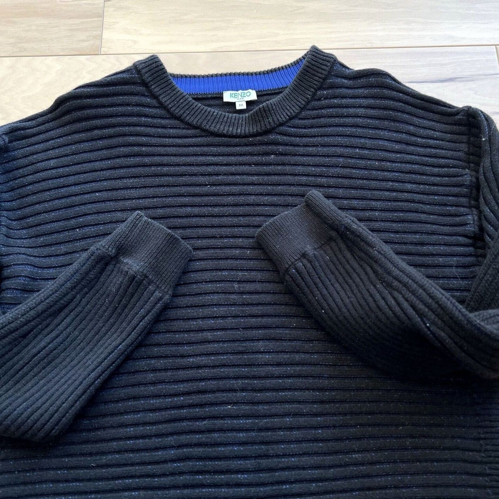 Kenzo Kenzo Paris Sweater Women's M Black Wool Knit Pullover Round Neck Long Sleeve Logo Striped Casual Fall Winter Boho Outdoor Size M / US 6-8 / IT 42-44 - 4 Thumbnail