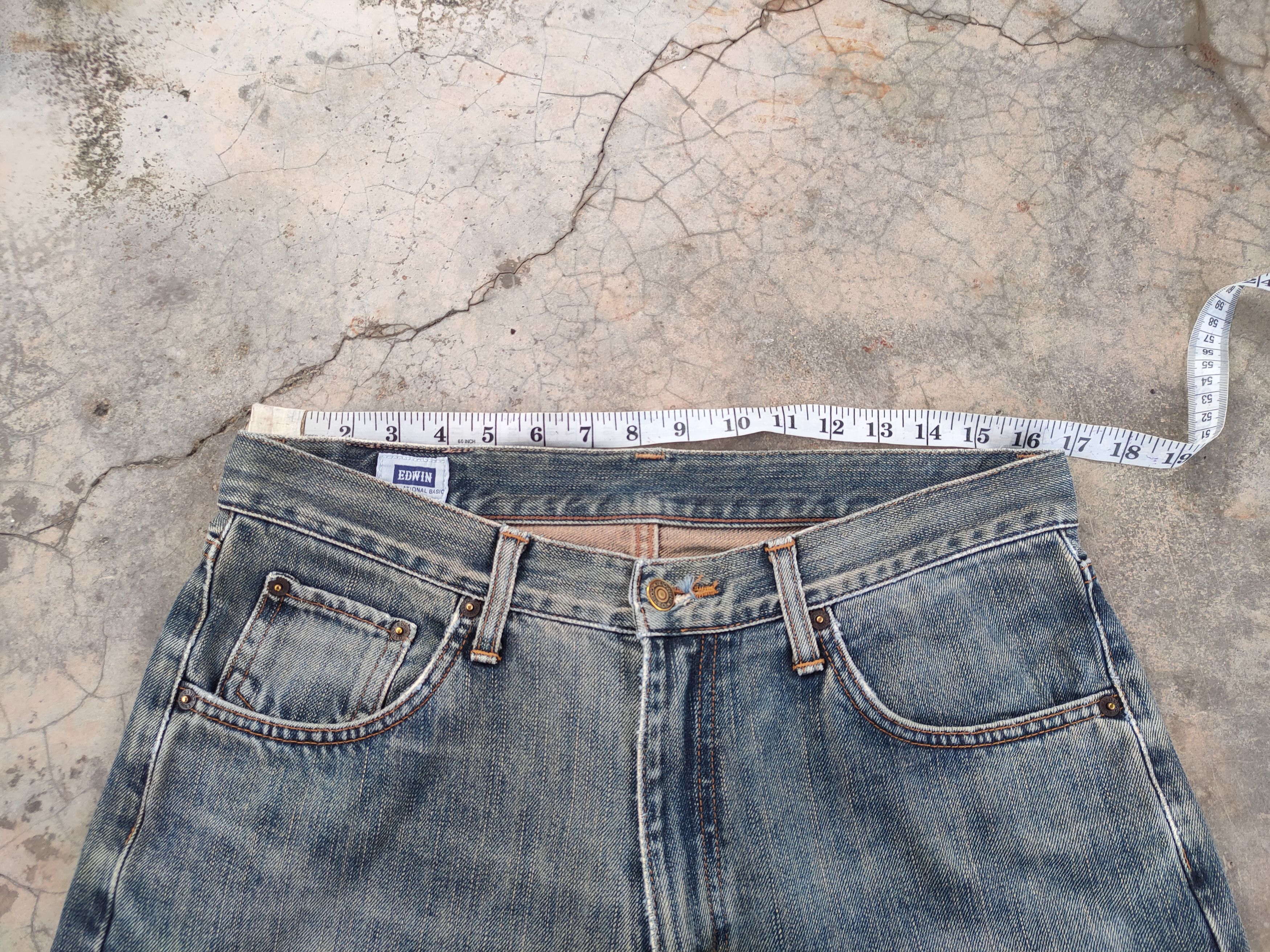 Edwin VINTAGE EDWIN 404 FADED DISTRESSED DENIM JEAN PANTS EDWIN Size US 33 - 4 Thumbnail